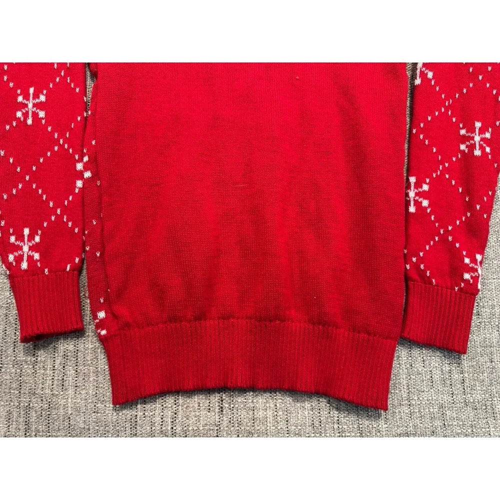 Hello Kitty Christmas Sweater Long Length Red And White Womens Size XXS‎